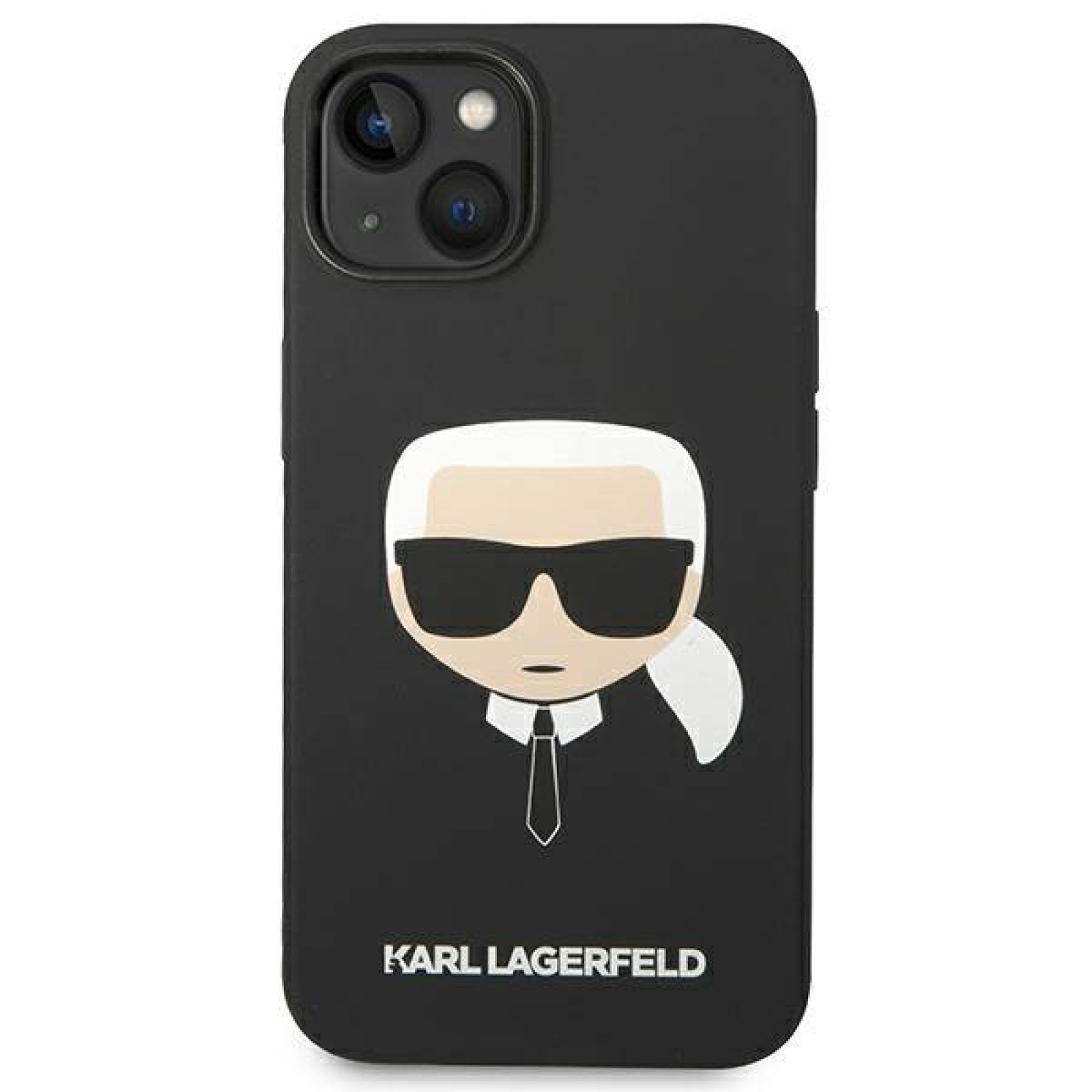 Гръб Karl Lagerfeld Liquid Silicone Гръб Karl Head Case за iPhone 14 Plus - Черен